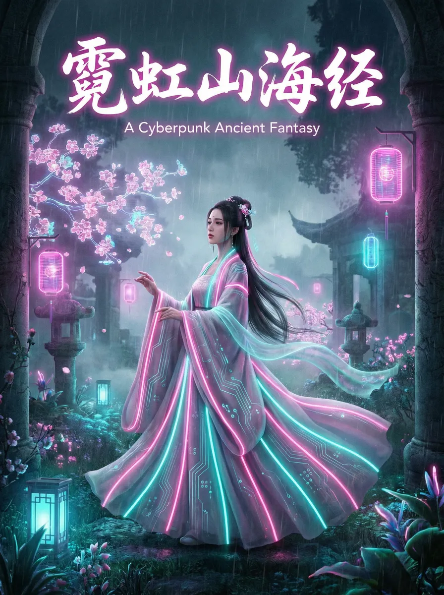 香港三级免弗电影 古风奇缘短剧 - 霓虹山海经海报